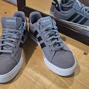 Adidas Men's Gray Canvas Sneakers